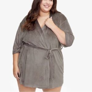 🆕Splendid – Velour Robe – Cozy Gray Belted Robe